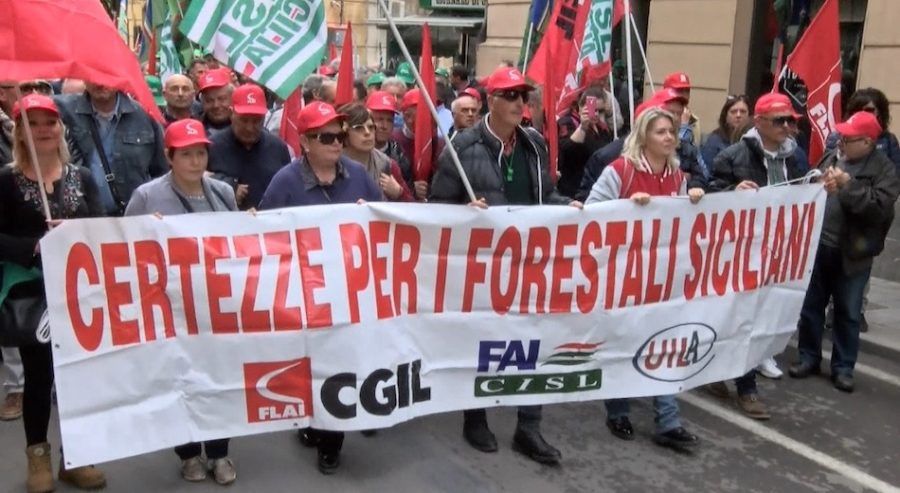 protesta forestali Sicilia